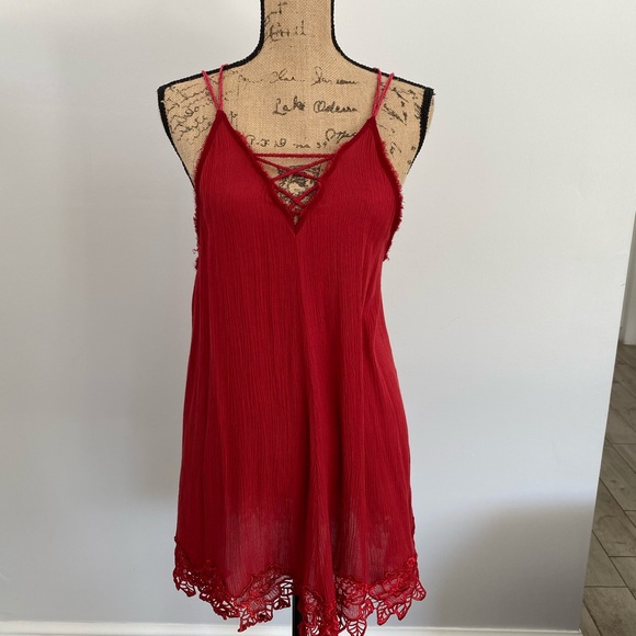 Red Lace Free People - Picture 9 of 12
